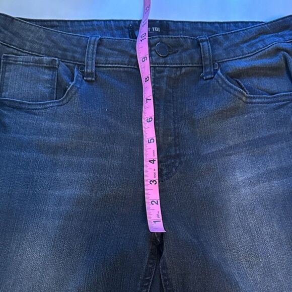 C'est Toi Jeans Black Label Distressed Black High Rise Flare Raw Hem Size 9 Boho - Picture 11 of 12